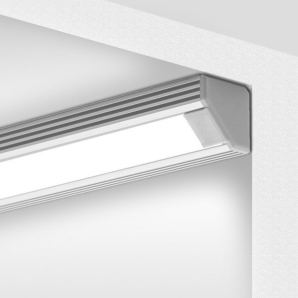 Surface LED profiles, 45 Aluminium non-anodised