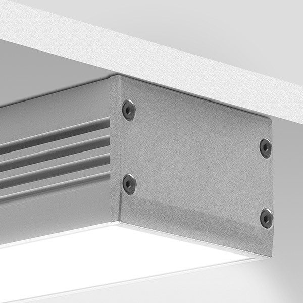 LED profiliai KLUS, SEPOD pakabinamas/paviršinis anoduotas led profilis, 73mm pločio A06593A