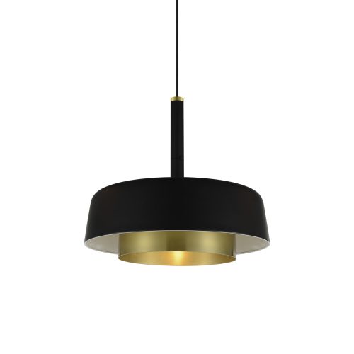 Pendant lamps, Suspended black and gold light Ø390