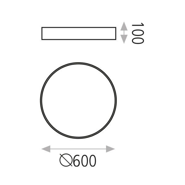 Namams, Lubinis šviestuvas London 60cm LED 3000K Baltas