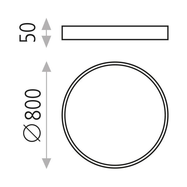 Namams, Lubinis šviestuvas London 80cm LED 3000K Baltas