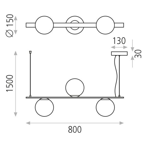 Home lighting, Suspended light KIN 3x5W 3000k