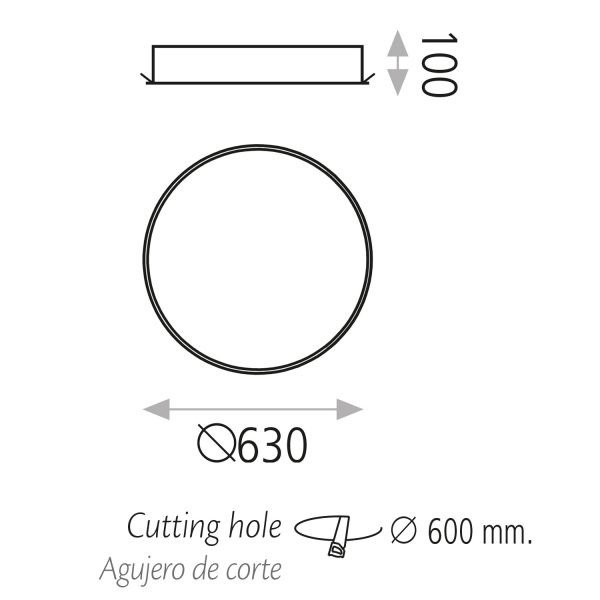 Corridor lighting, Recessed light ISIA LED 3000k 55W 60cm