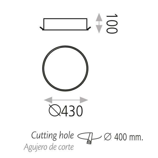 Hotel lighting, Recessed light ISIA LED 3000k 40W 40W DALI