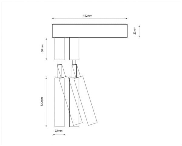 Wall surface lights, Wall light alha E 9014- DOHAR white/black