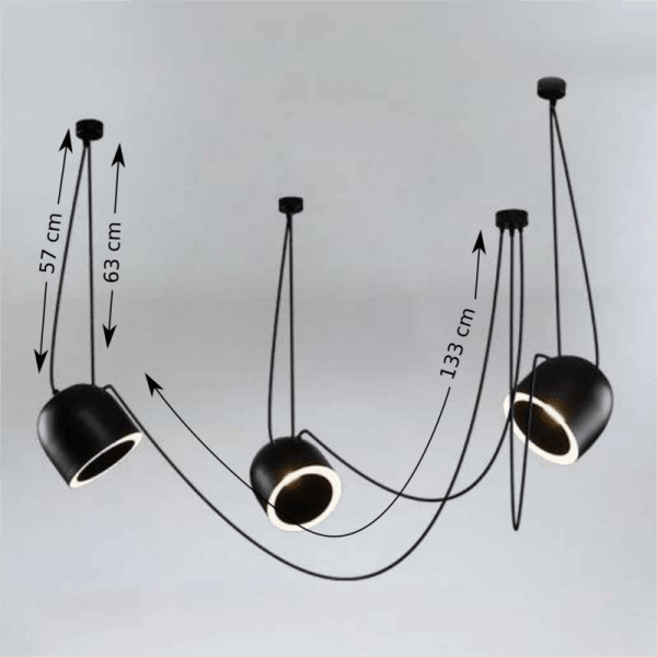 Lighting for high ceilings, Suspended light DOBO 9037- DOHAR Black