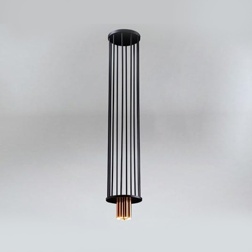 Home lighting, Suspended ceiling light IHI 9006- DOHAR black and copper-colour underneath