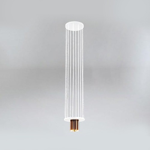 Staircase lighting, Suspended ceiling light IHI 9006 DOHAR White and copper colour below