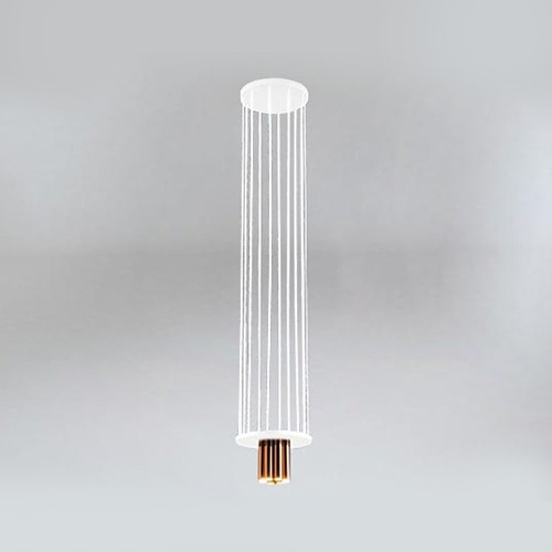 Living room lighting, Suspended ceiling light IHI 9006 DOHAR White and copper colour below