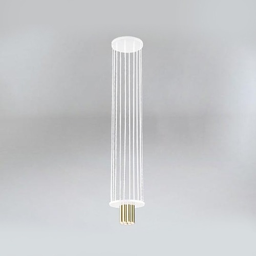 Lighting of business spaces, Suspended ceiling light IHI 9006 DOHAR White and gold colour below