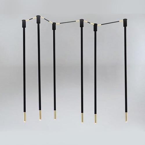 Vidaus šviestuvai, Pakabinamas-lubinis šviestuvas alha N 9005- DOHAR juodas su aukso spalvos galais