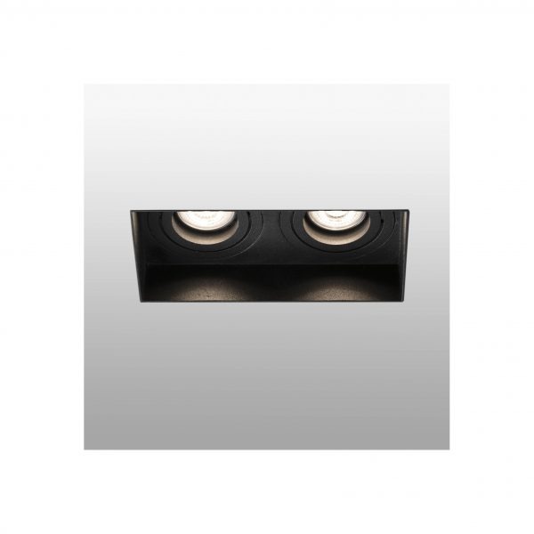 Staircase lighting, Recessed frameless directional light HYDE square 2L black