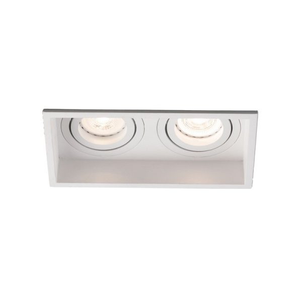 Corridor lighting, Recessed directional light HYDE square 2L white