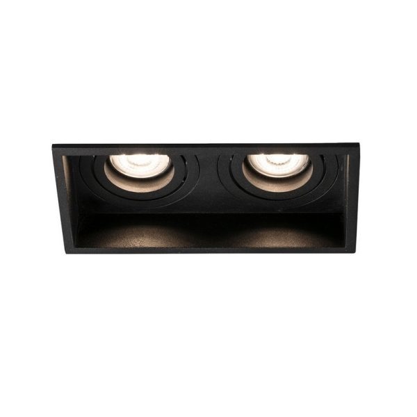 Staircase lighting, Recessed directional light HYDE square 2L black