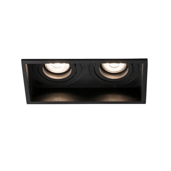 Corridor lighting, Recessed directional light HYDE square 2L black