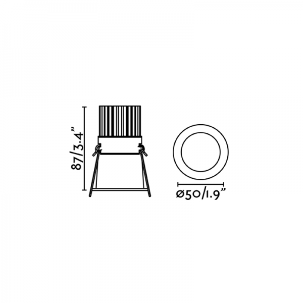 Vonios kambario apšvietimas, Įleidžiamas šviestuvas FOX White recessed 7W 2700K 02101501