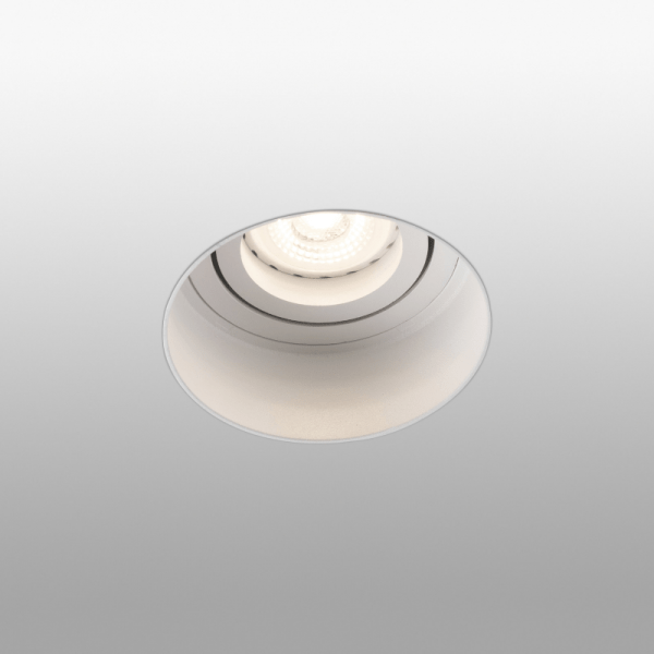 Berėmiai užglaistomi šviestuvai, Įleidžiamas berėmis užglaistomas kryptinis šviestuvas HYDE round baltas