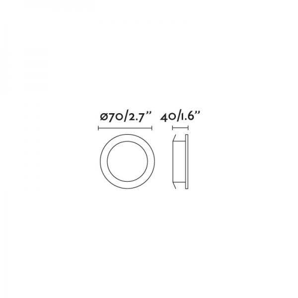 Vonios kambario apšvietimas, Įleidžiamas šviestuvas NAIS White orientable recessed 7W 2700K 625lm 02111001