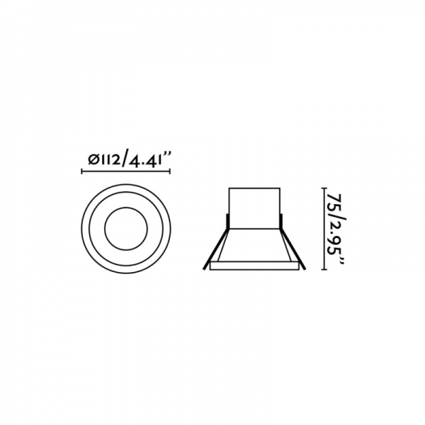 Vonios kambario apšvietimas, Įleidžiamas šviestuvas SON-1 LED White recessed lamp 8W 2700K 42928