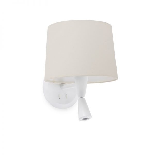 Faro Barcelona, CONGA White/beige sieninis šviestuvas with reader E27 64308-02