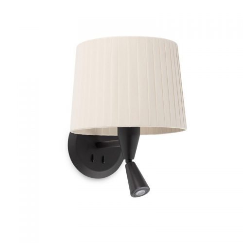 Faro Barcelona, SAMBA Black/ribbon beige sieninis šviestuvas with reader E27 64309-35