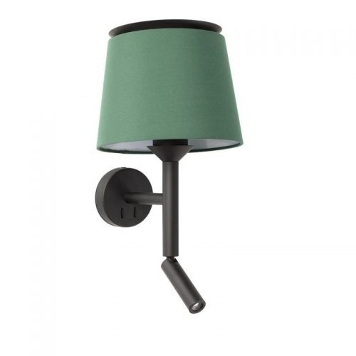 Faro Barcelona, SAVOY Black/green sieninis šviestuvas with reader E27 20303-94