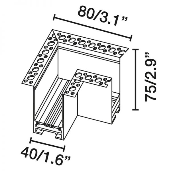 Magnetinių apšvietimo sistemų priedai 24/48VDC, NESO Accessory L recessed