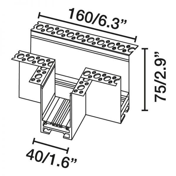 Magnetinių apšvietimo sistemų priedai 24/48VDC, NESO Accessory T recessed dali