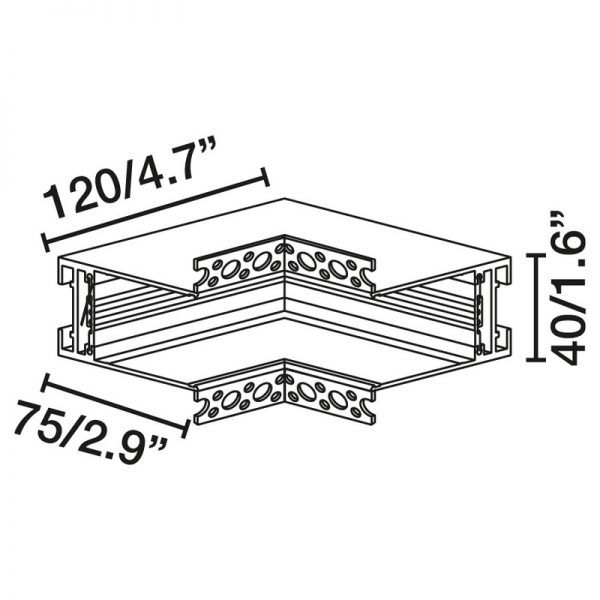 Magnetinių apšvietimo sistemų priedai 24/48VDC, NESO Accessory inner corner recessed