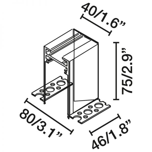 Magnetinių apšvietimo sistemų priedai 24/48VDC, NESO Accessory electrical terminal for recessed