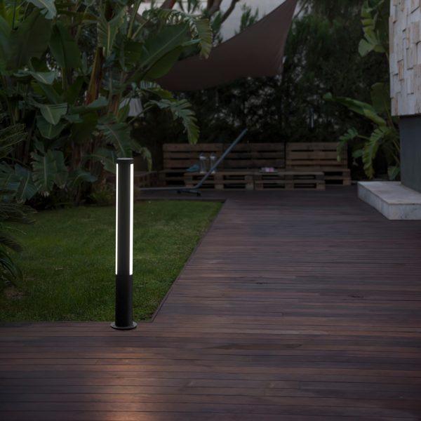 Faro Barcelona, GROP-1 LED 9W 3000K Tamsiai pilkos spalvos pastatomas lauko šviestuvas h75cm 75600 IP54