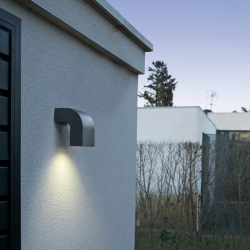 Sieniniai lauko šviestuvai, Klamp Tamsiai pilkos spalvos sieninis lauko šviestuvas 1L 130mm xGU10 74407 IP44