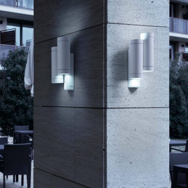 Sieniniai lauko šviestuvai, STEPS Baltos spalvos double sieninis lauko šviestuvas GU10 75502 IP44