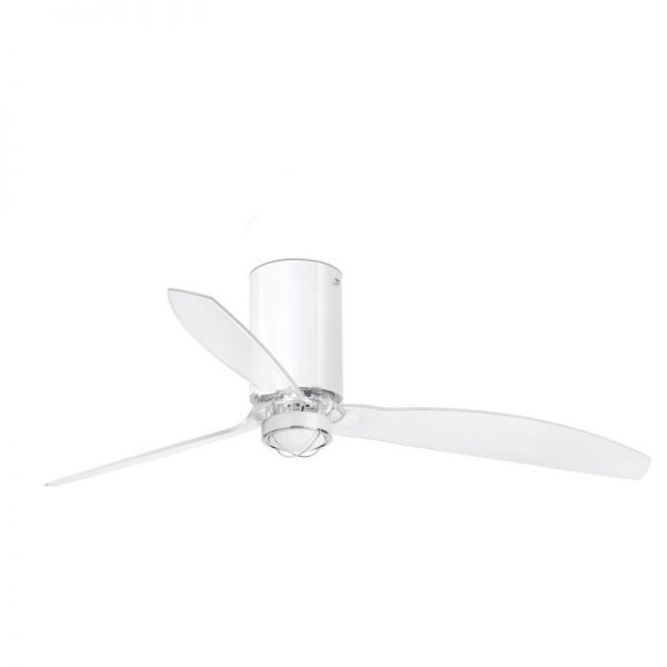 Šviestuvas su ventiliatoriumi, MINI TUBE FAN LED 16W 3000K Blizgus baltas/skaidrus lubinis ventiliatorius su DC varikliu Ø1280MM 3 AŠMENŲ IP20 32038-9