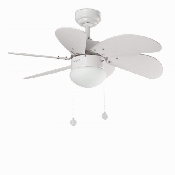 Lubiniai ventiliatoriai, PALAO Baltas lubinis ventiliatorius Ø82CM 6 AŠMENŲ 1XE14 IP20 33180