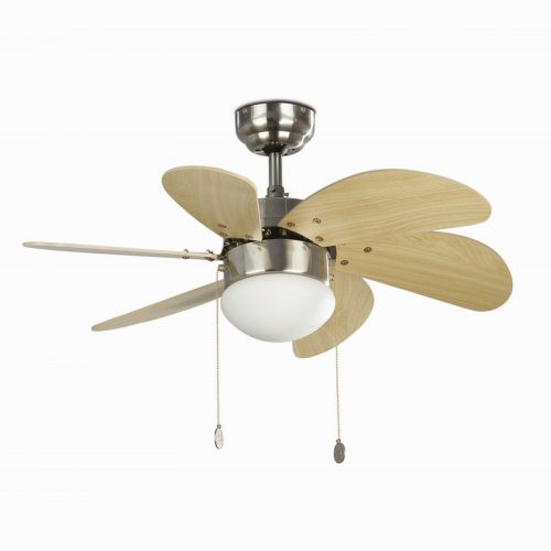 Lubiniai ventiliatoriai, PALAO Matinis nikelio spalvos lubinis ventiliatorius Ø82CM 6 AŠMENŲ 1XE14 IP20 33183