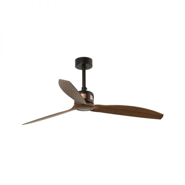 Ventiliatoriai be apšvietimo, COPPER Ø1280mm FAN Juodas/medinis lubinis ventiliatorius SMART 33451WP IP20