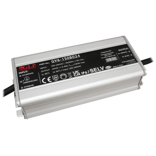 Maitinimo šaltiniai 24/48 VDC, PRO Impulsinis maitinimo šaltinis LED 24V 150W 0~6.30A IP67