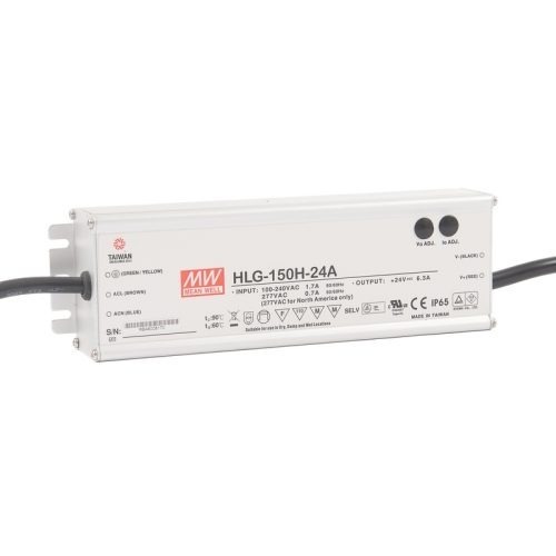 Maitinimo šaltiniai 24/48 VDC, Impulsinis maitinimo šaltinis LED 24V 6.3A, PFC, IP67, Mean Well