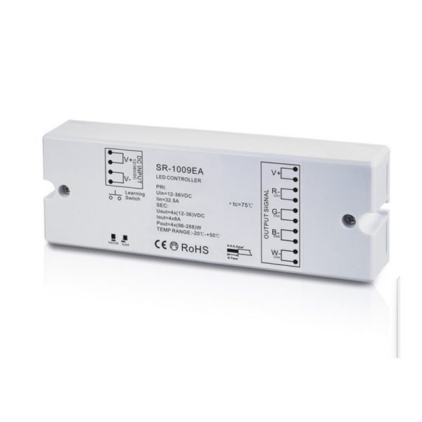 Nuotolinio valdymo pultai RF ir jungikliai, LED juostų daugiafunkcinio valdymo sistemos imtuvas RGBW + CCT 12-36V 5x5A Perfect-RF serija, Sunricher