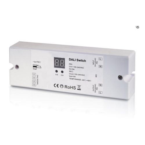 Nuotolinio valdymo pultai RF ir jungikliai, DALI sistemos 100-240V jungiklis, 5A, vieno kanalo, Sunricher
