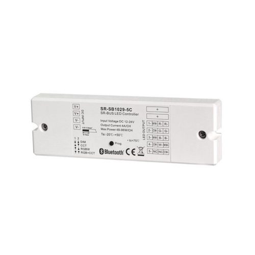 Išmanūs sprendimai Zigbee/Z-Wave/WIfi/Bluetooth, LED valdiklis, 12-24V, 5x4A, RGB +CCT, SR-BUS serija, Bluetooth +RF, Sunricher