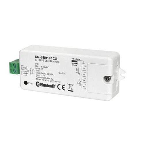 Išmanūs sprendimai Zigbee/Z-Wave/WIfi/Bluetooth, LED juostų valdymo sistemos imtuvas 12-36V 1x8A vienos spalvos, Bluetooth, SR-BUS serija, Sunricher