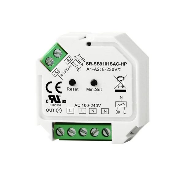 Išmanūs sprendimai Zigbee/Z-Wave/WIfi/Bluetooth, Apšvietimo valdiklis 100-240Vac 200W TRIAC, SR-BUS serija, Bluetooth, Sunricher