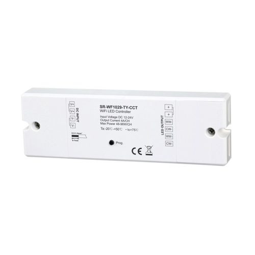 Išmanūs sprendimai Zigbee/Z-Wave/WIfi/Bluetooth, LED valdiklis, 12-24V, 4x4A, CCT, TUYA serija, Wi-FI, Sunricher