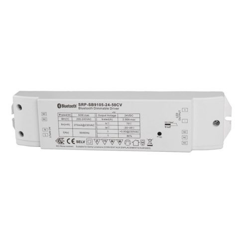 Išmanūs sprendimai Zigbee/Z-Wave/WIfi/Bluetooth, LED maitinimo šaltinis 12/24Vdc, 50W, su SR-BUS valdikliu, Sunricher