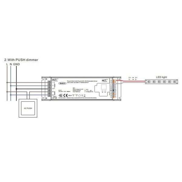 Maitinimo šaltiniai DALI/1-10/PUSH/DMX, LED maitinimo šaltinis 220-240Vac - 24Vdc, 100W, TRIAC + DALI + Push-DIM + 1-10V, Sunricher