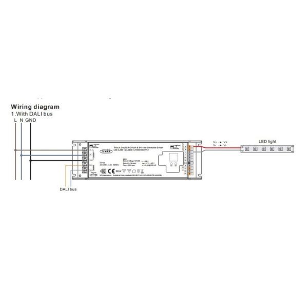 Maitinimo šaltiniai DALI/1-10/PUSH/DMX, LED maitinimo šaltinis 220-240Vac - 24Vdc, 200W, TRIAC + DALI + Push-DIM + 1-10V, Sunricher