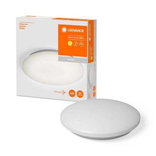 Paviršinės led panelės, Paviršinis šviestuvas ORBIS IP44 300mm 16W 120° Sensor - 2600lm IP44 300Ø mm su Judesio davikliu