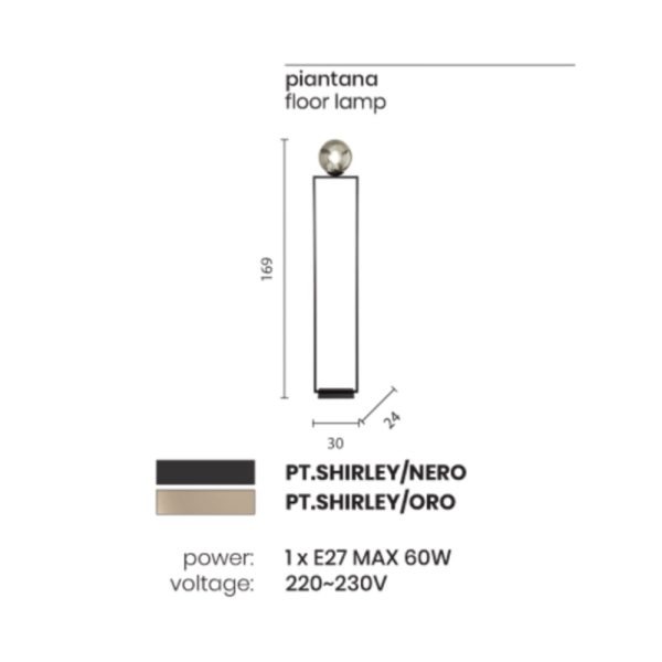 Ciciriellogroup, Pastatomas šviestuvas Shirley E27 IP20 PT.SHIRLEY